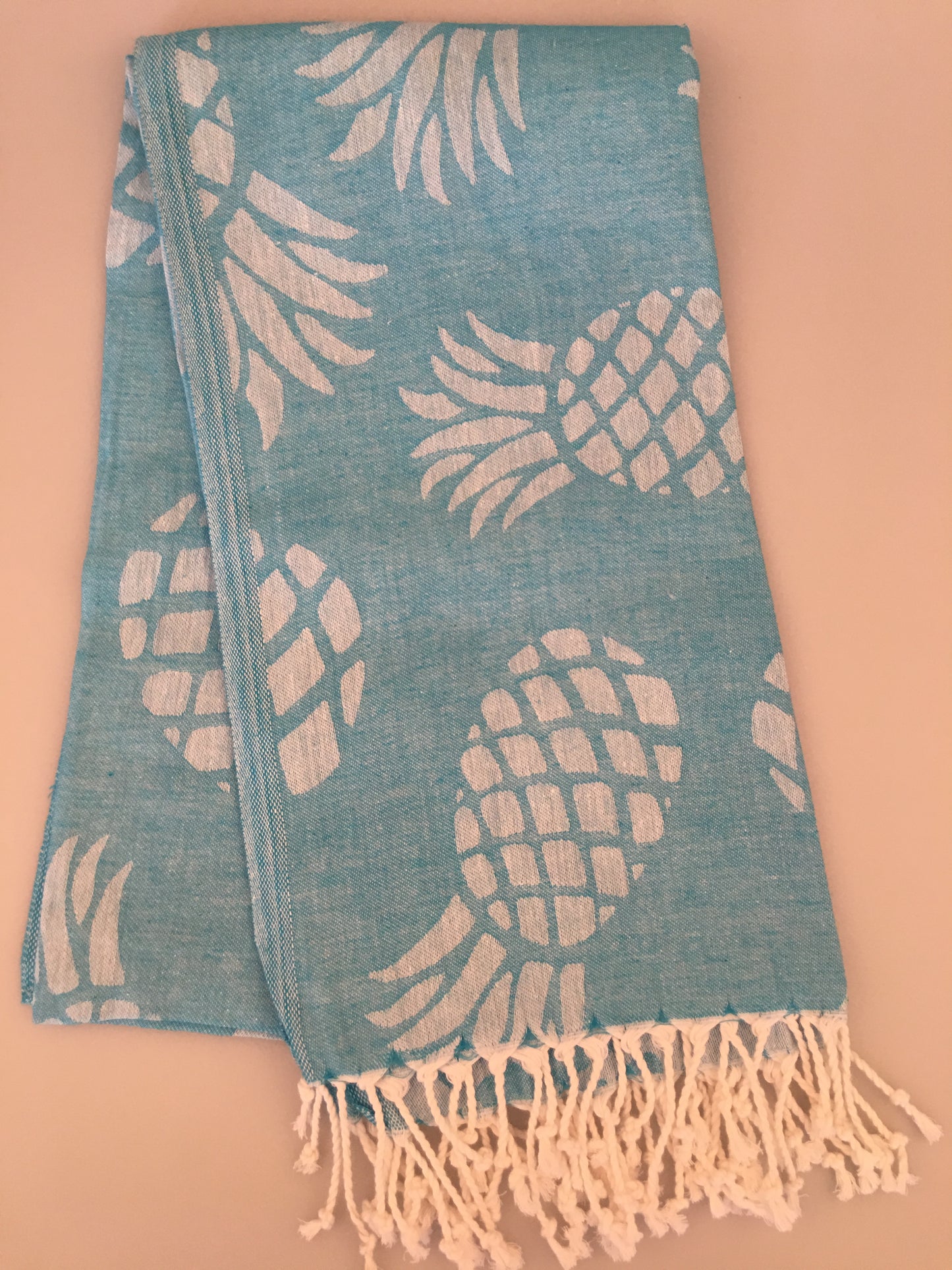 Турецкое жаккардовое полотенце Пештемаль Side Pineapple (300г / 400г)
